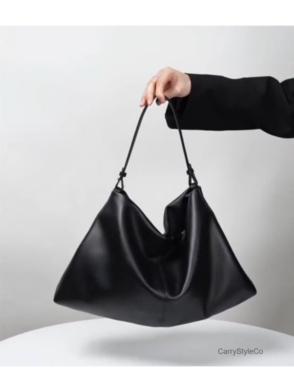 Soft Leather Hobo Tote Bag Adjustable Detachable Strap Everyday Work - Picture 6 of 6